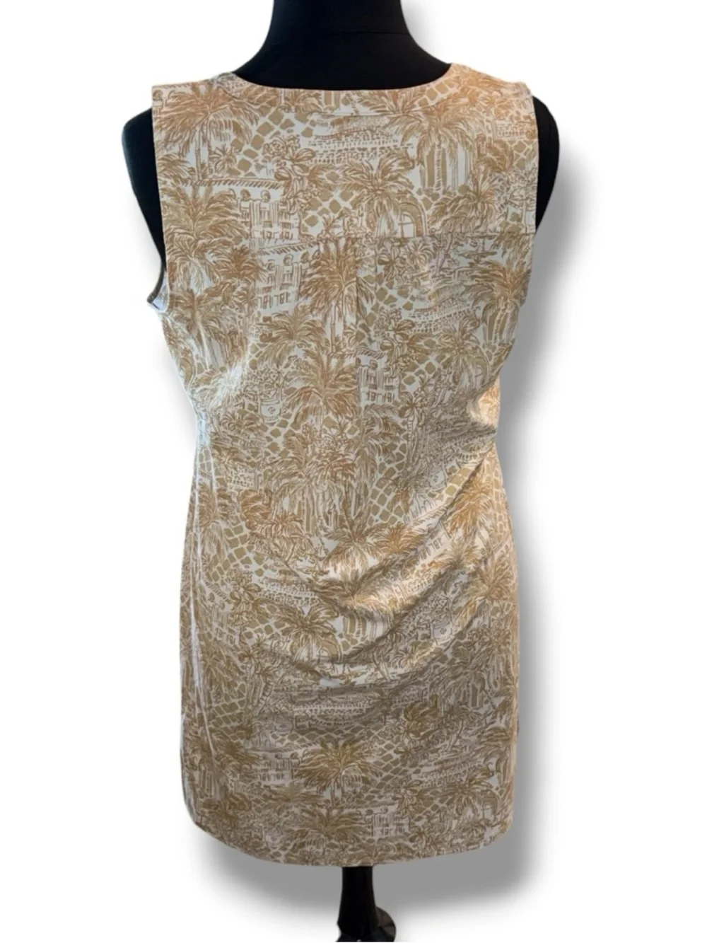 LILLY PULITZER Dev Dress Sand Bar Palm Beach Paradise - XL Beige/White - Picture 3 of 7